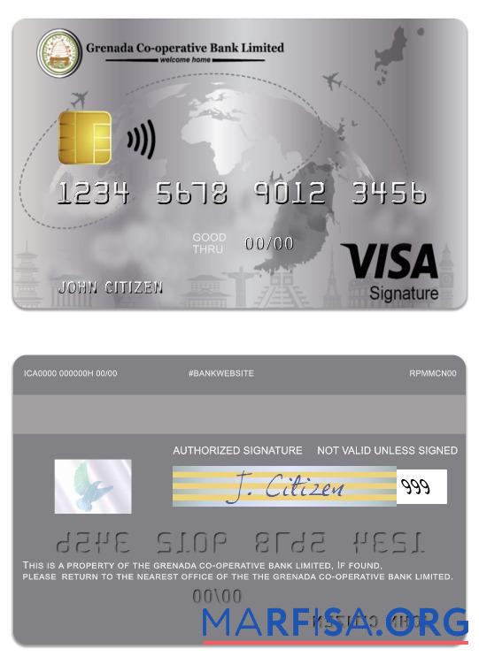 Downloadable Grenada Co operative Bank limited visa signature business credit template